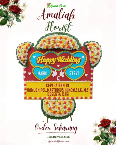 Karangan Papan Bunga Pernikahan di Sitemu